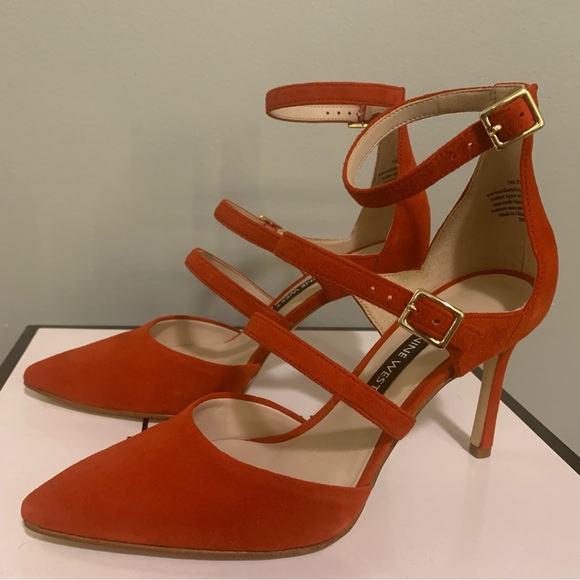 Red/orange strapped heels - Picture 1 of 4